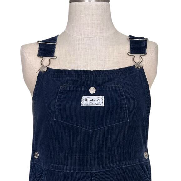 Vintage Madewell Blue Corduroy Overall Dress Womens Sz XS 80s Skater Cottage - Picture 6 of 16